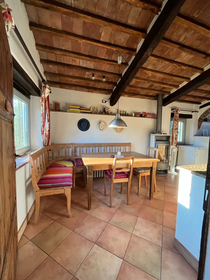 The kitchen dining room seen from the far end